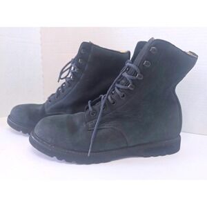 Rockport Waterproof Leather Combat Boots Navy Nubuck Lace Up W5676 Womens 9W
